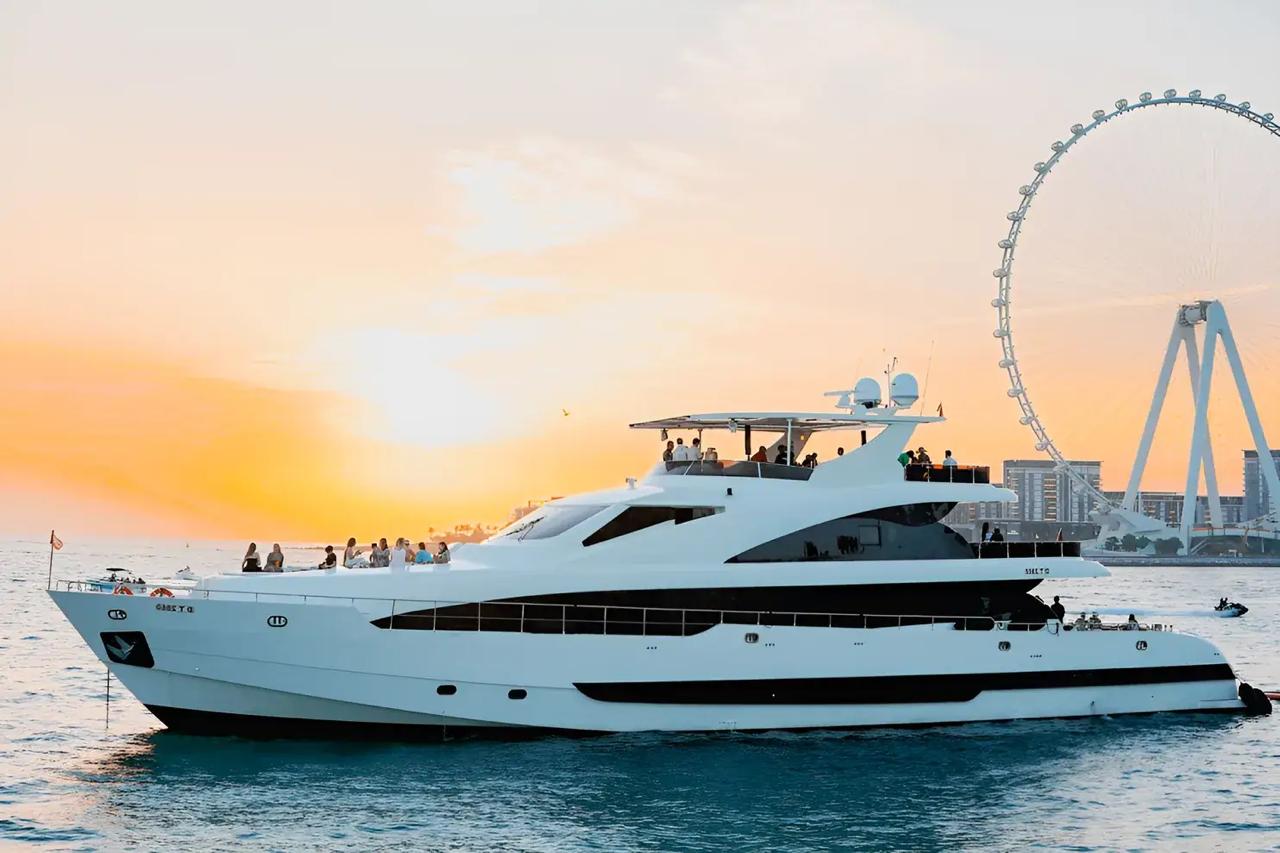 The 140 ft superyacht at sunset by Ain Dubai